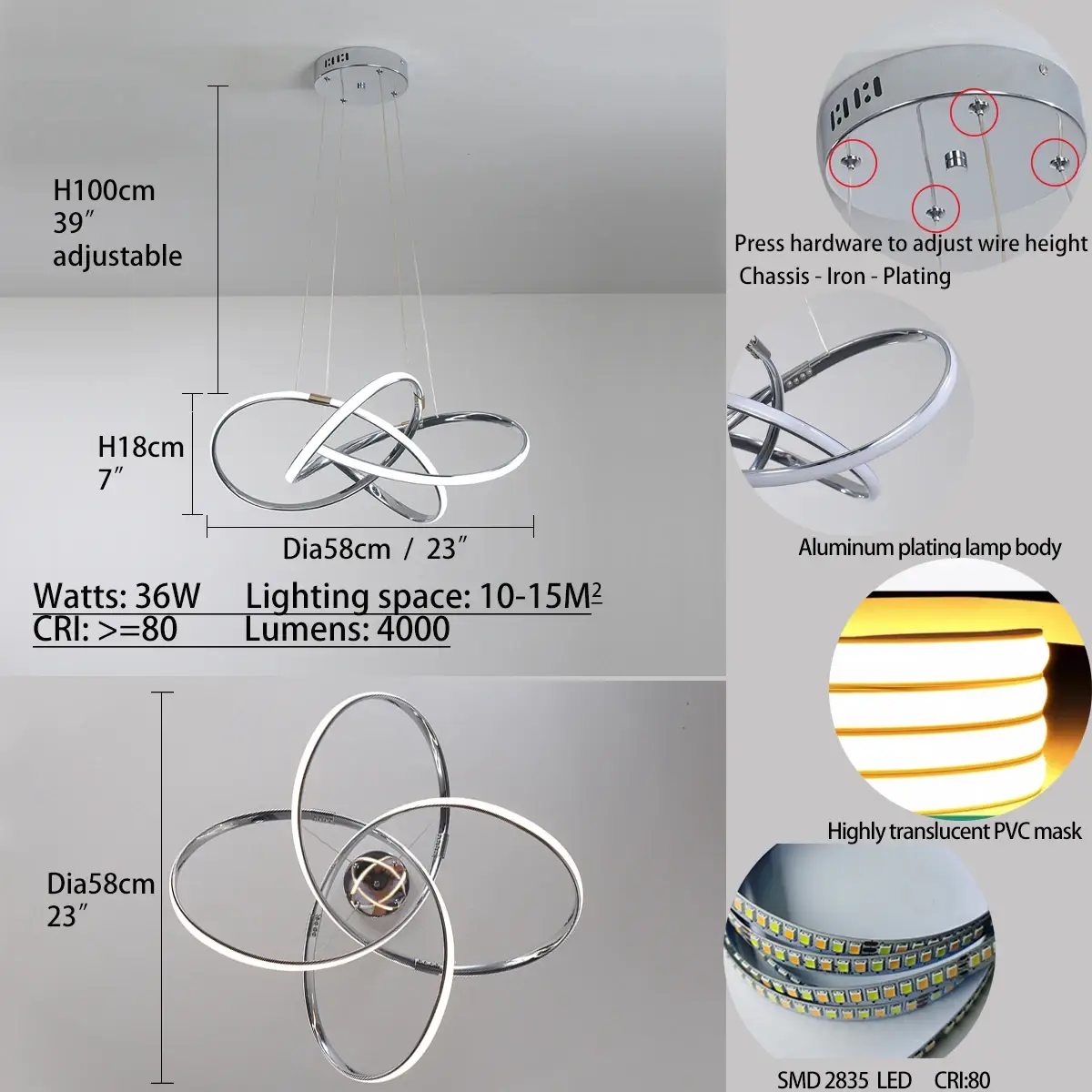 Chrom D58cm 36W