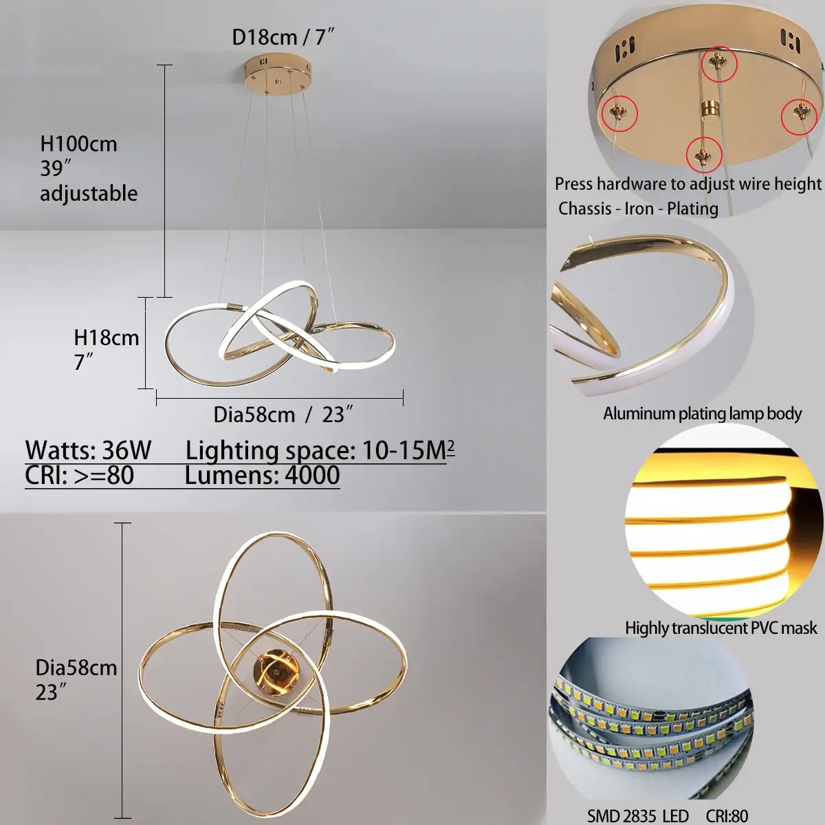 Gold D58cm 36W