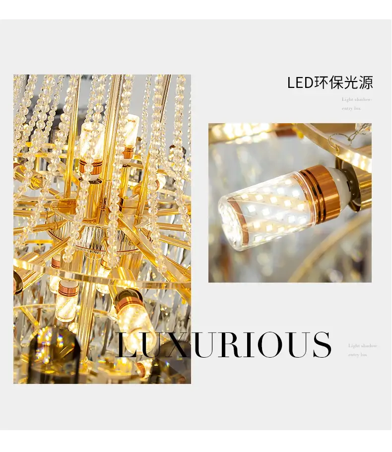 High Ceiling Crystal Chandelier for Villa Duplex Staircase - Image 2