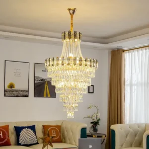 High Ceiling Crystal Chandelier for Villa Duplex Staircase
