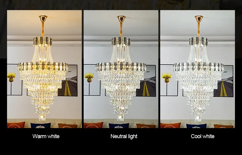 High Ceiling Crystal Chandelier for Villa Duplex Staircase - Image 8