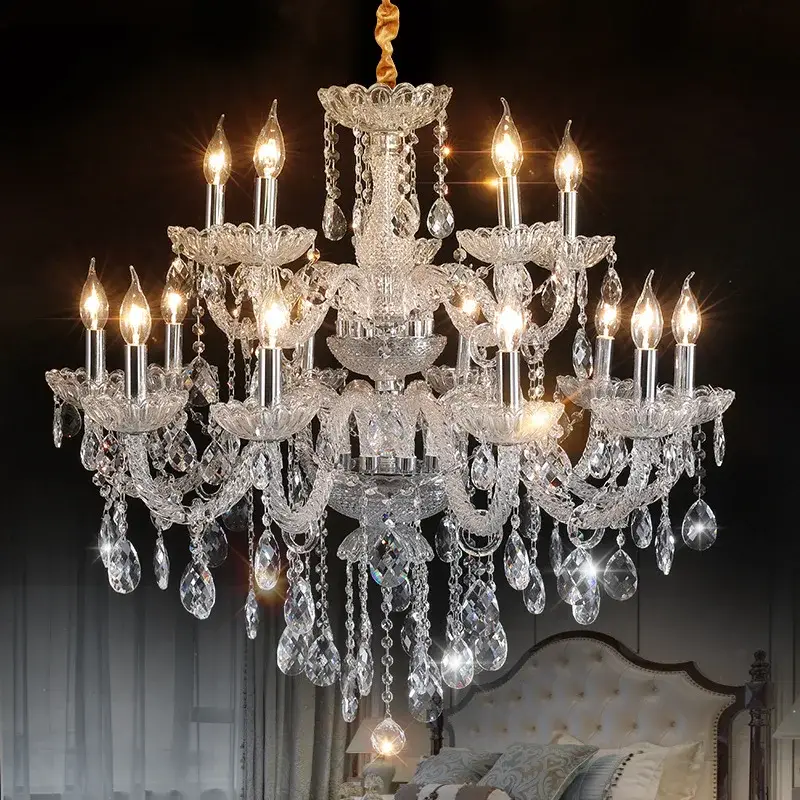 Large Crystal Chandelier Modern For High Ceilings - Image 2
