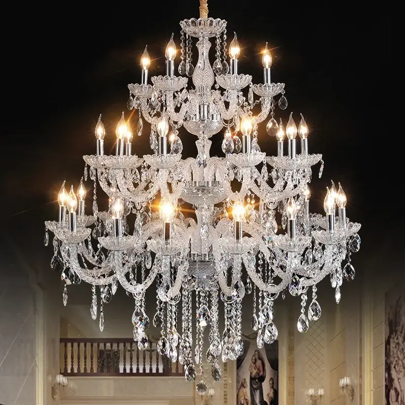 Large Crystal Chandelier Modern For High Ceilings - Image 4