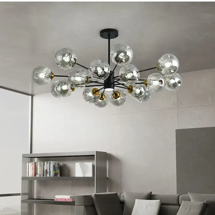 Modern Glass Ball Chandelier Kitchen - Image 2