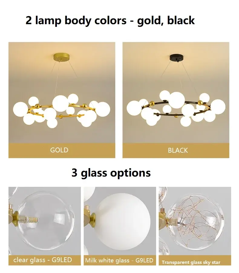 LED chandelier lighting Dinning Room Rectangle , Round - Image 2