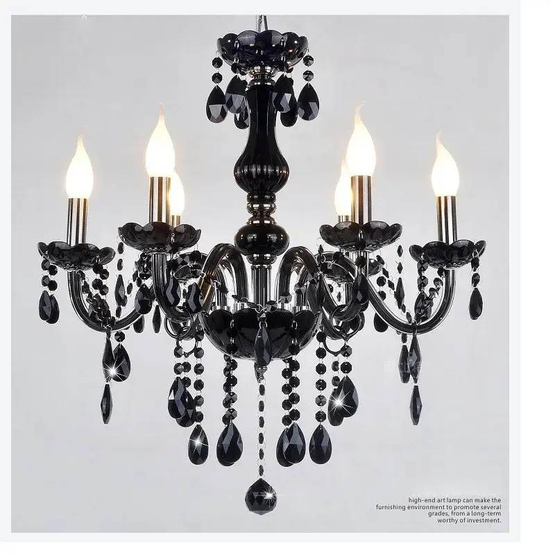 Black Crystal Chandelier Lighting For Living Room - Image 5