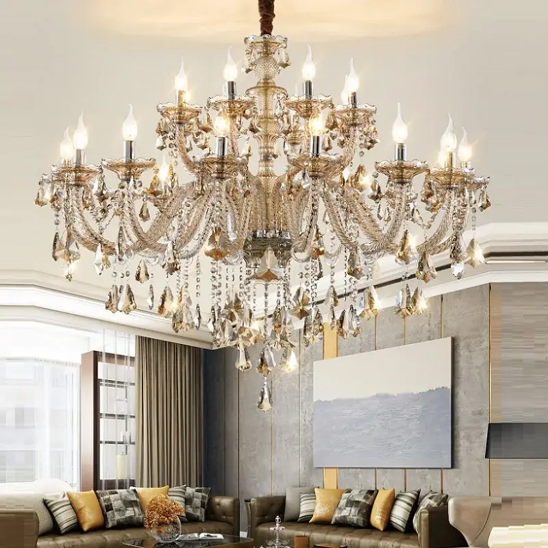 Cognac Crystal Chandelier Lighting - Image 5