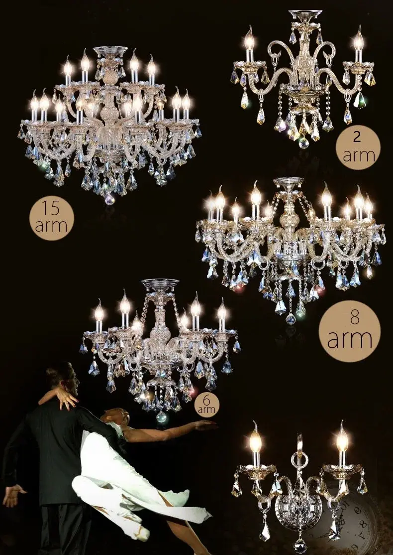 Cognac Crystal Chandelier Lighting - Image 4