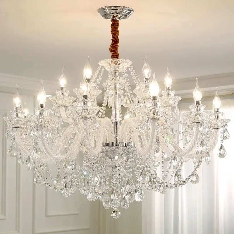 White Arm Chandelier Lighting Modern Crystal - Image 5