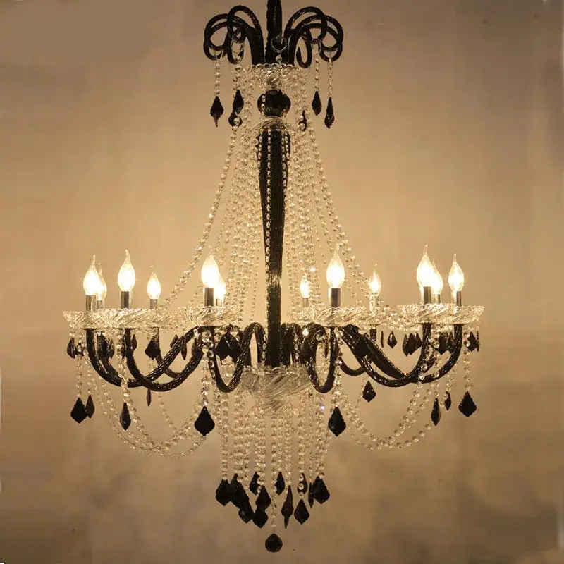 Black Lights Stairs Long Chandelier - Image 2