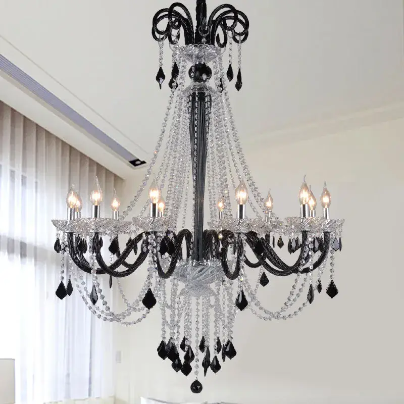 Black Lights Stairs Long Chandelier - Image 3
