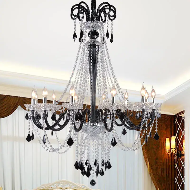 Black Lights Stairs Long Chandelier - Image 4