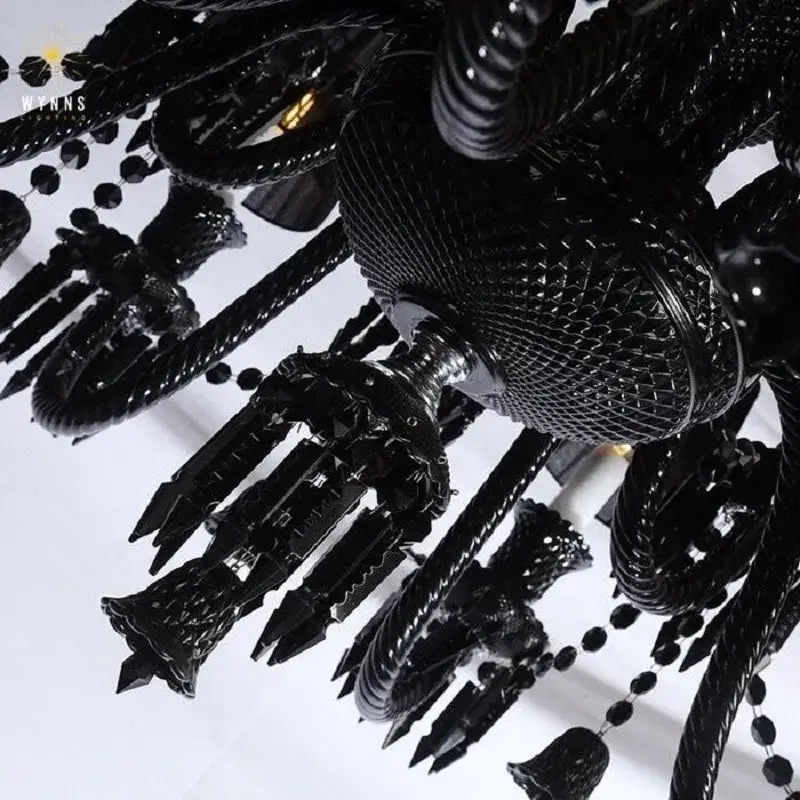 Luxury Black Crystal Chandelier Lighting - Image 5