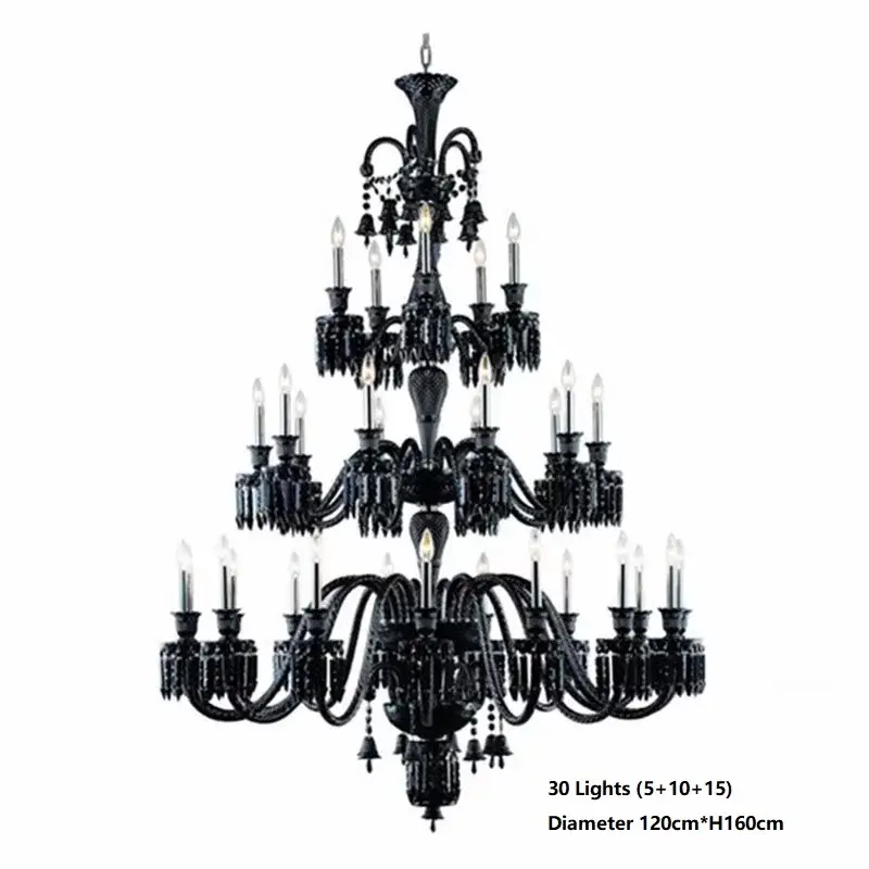 Luxury Black Crystal Chandelier Lighting - Image 10