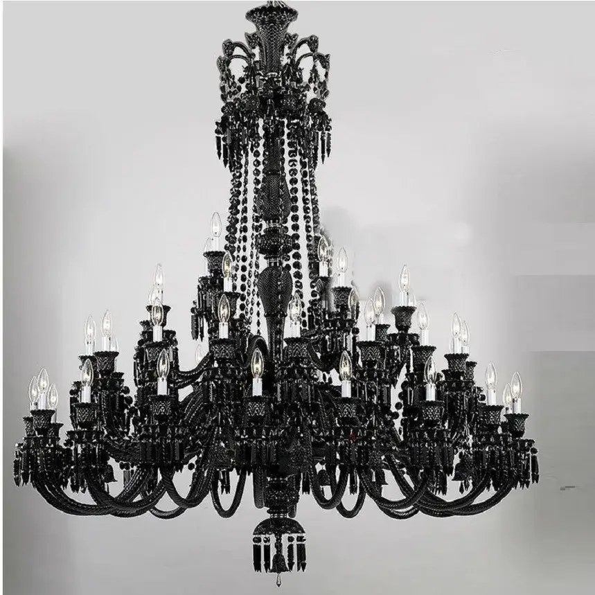 Luxury Black Crystal Chandelier Lighting - Image 3