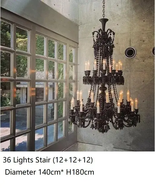 Luxury Black Crystal Chandelier Lighting - Image 2