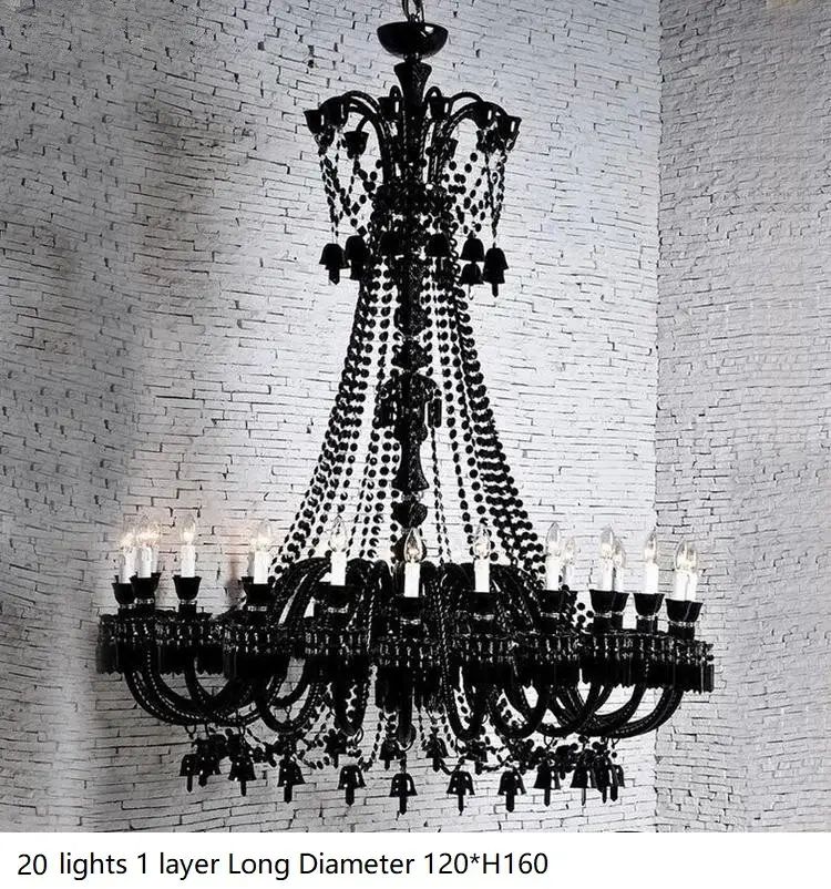 Luxury Black Crystal Chandelier Lighting - Image 9