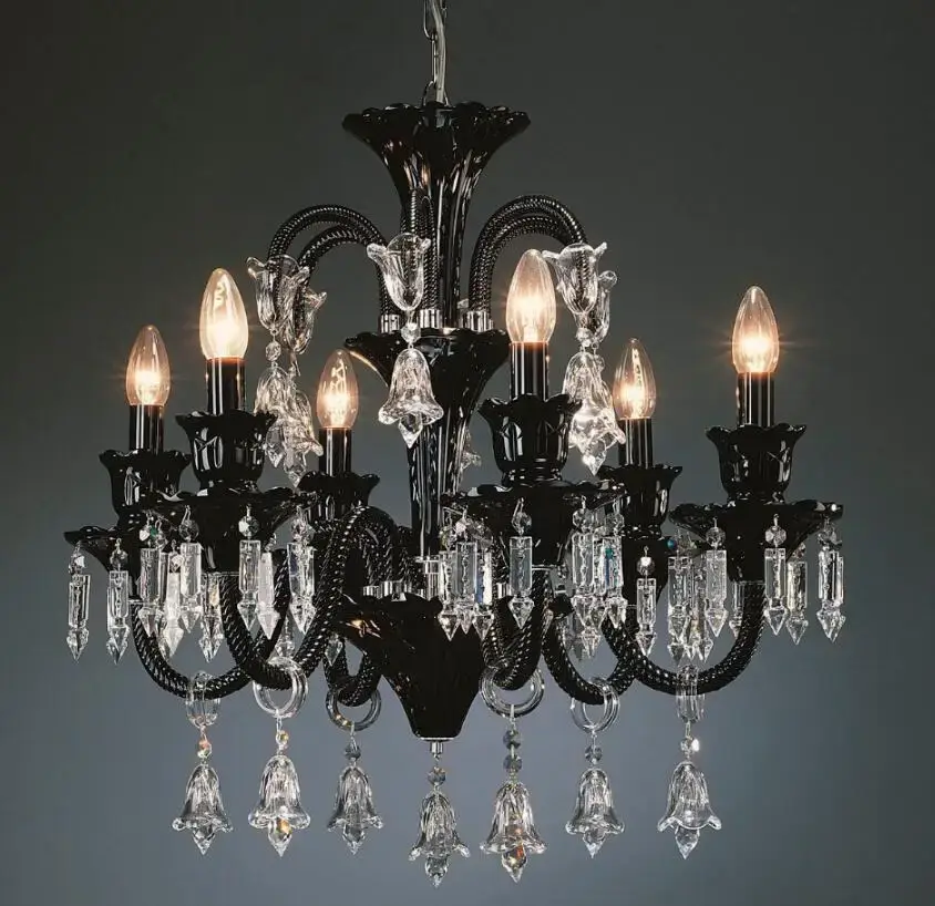 Black Crystal Chandelier Lighting Fixture - Image 2