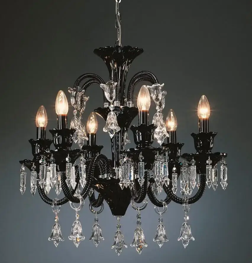 Black Crystal Chandelier Lighting Fixture - Image 6