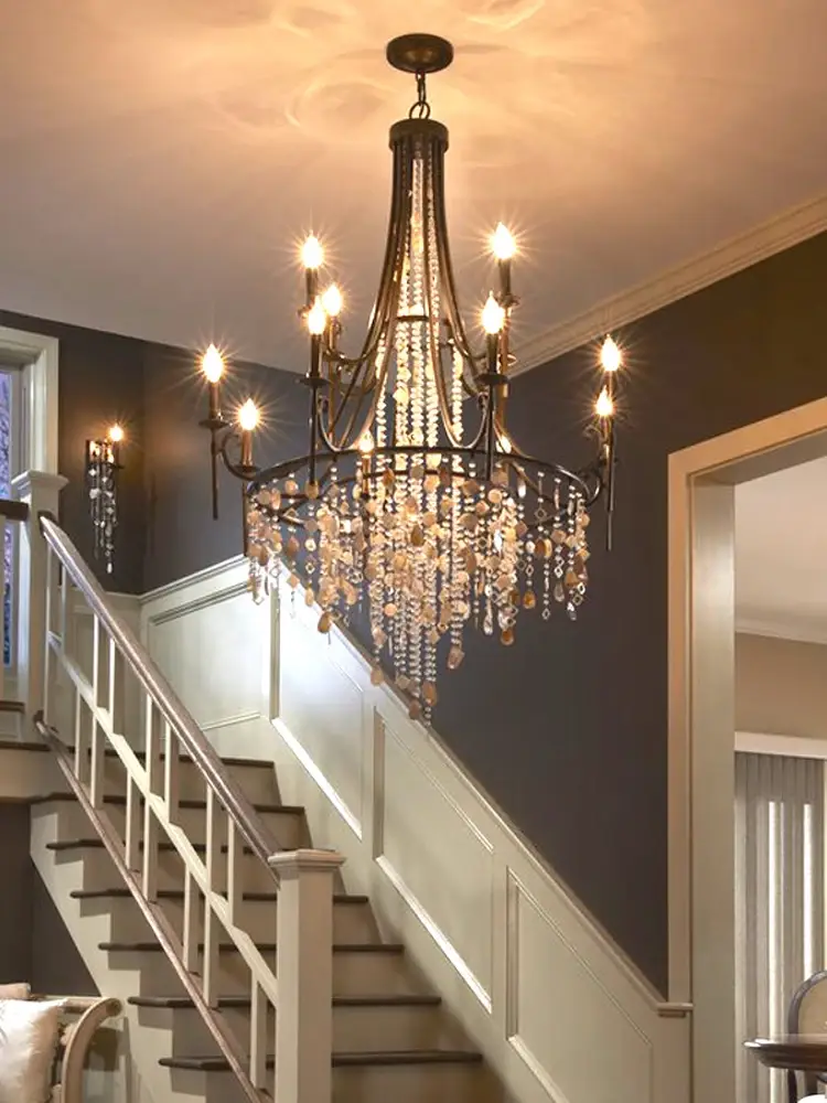 Wrought Iron Staircase Pendant Chandelier