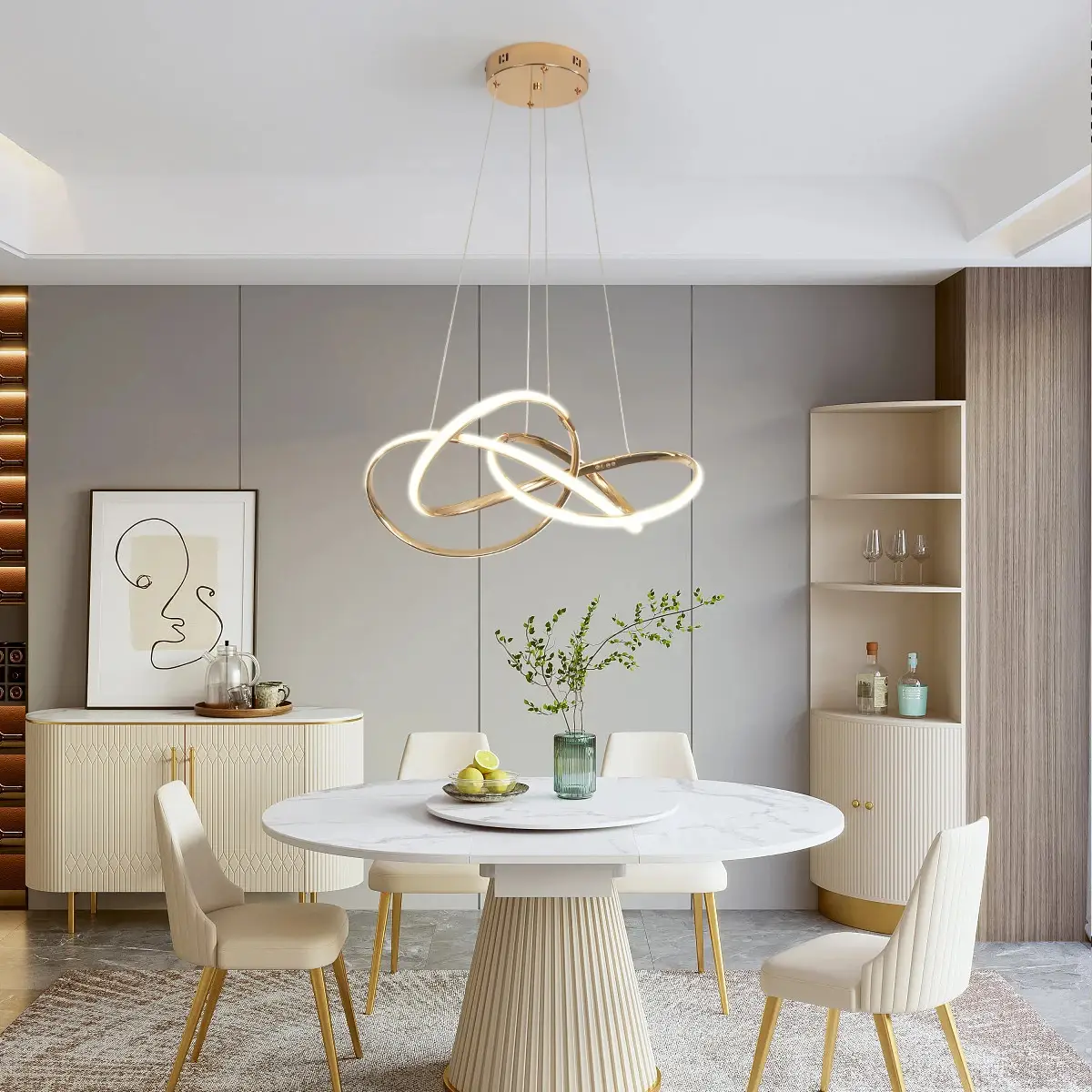 LED Pendant Chandelier Light Dimmable Modern - Image 7