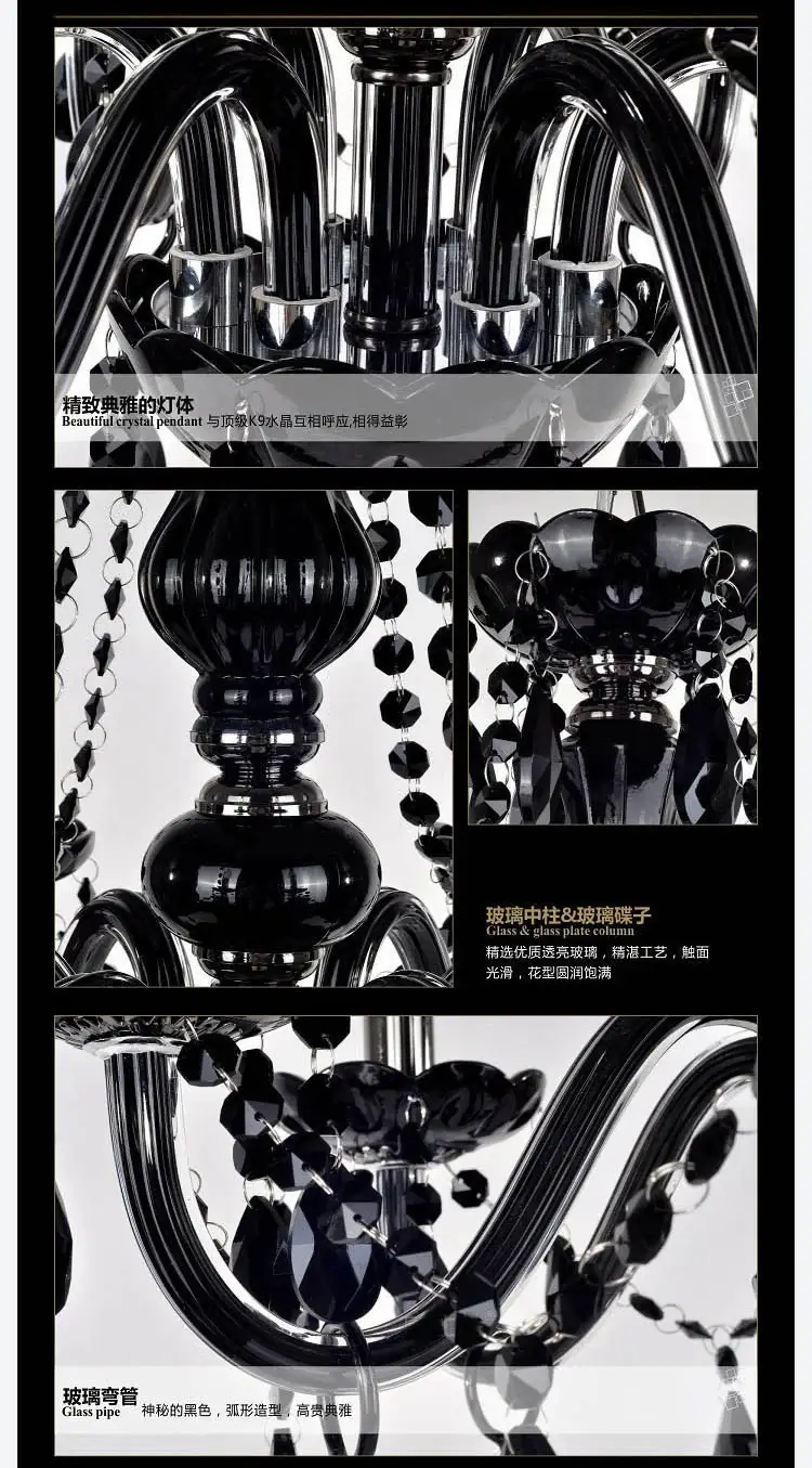 Modern Black Chandelier For Bedroom - Image 5