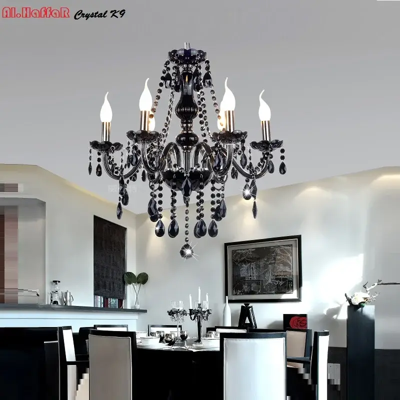 Modern Black Chandelier For Bedroom - Image 3