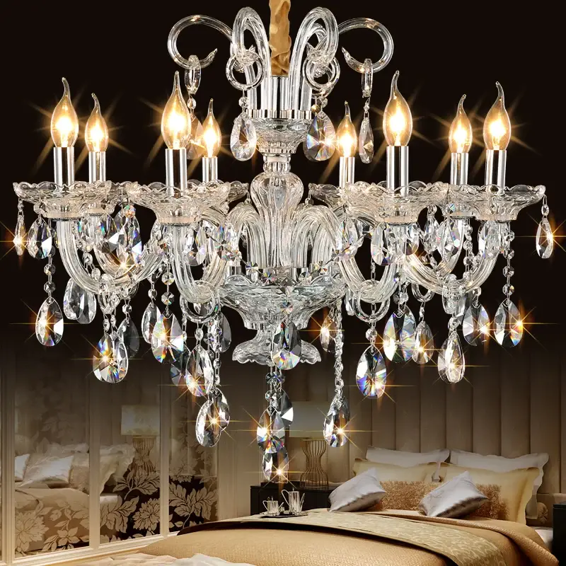 Modern Crystal Chandelier With Lamp Shades - Image 4