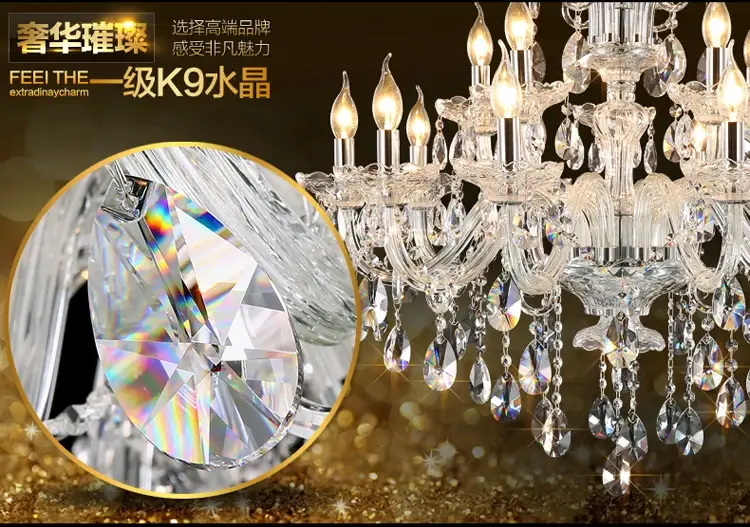 Modern Crystal Chandelier With Lamp Shades - Image 5