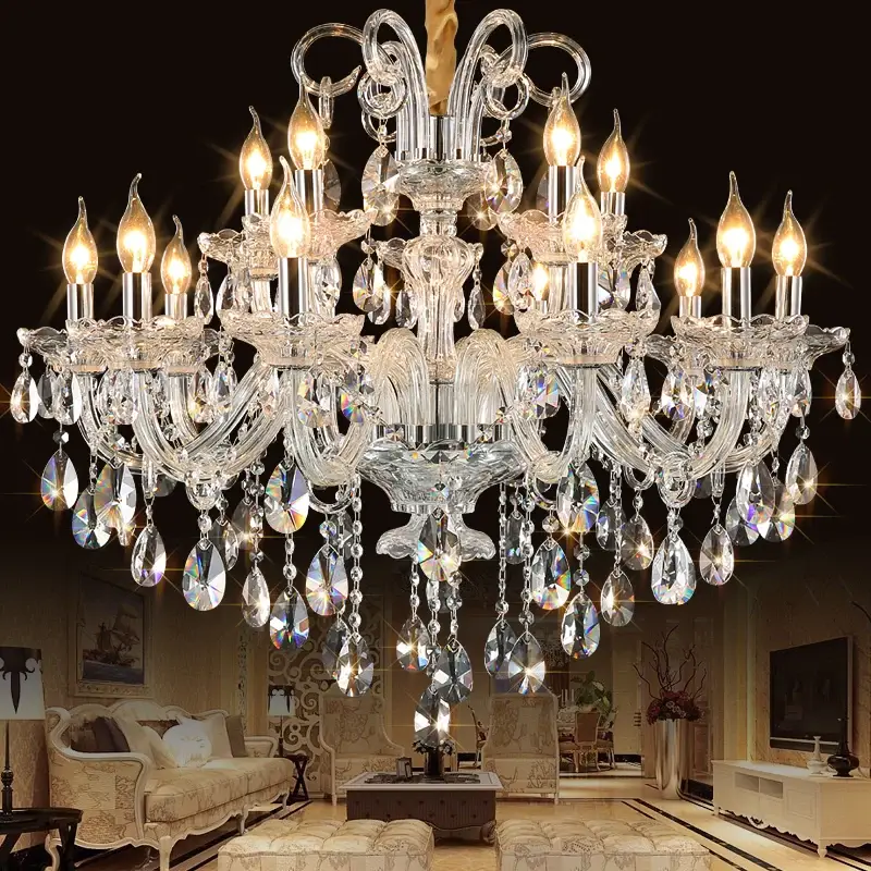 Modern Crystal Chandelier With Lamp Shades - Image 2