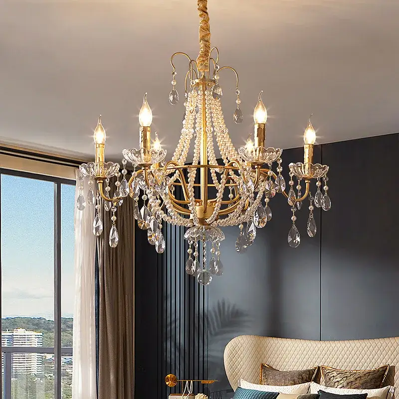 Retro Style Pearl Chandelier For Living Room - Image 5