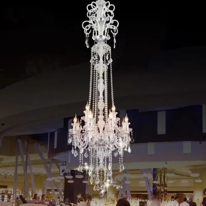 High Ceiling Chandelier Pendant Foyer Lights k9 Crystals - Image 4