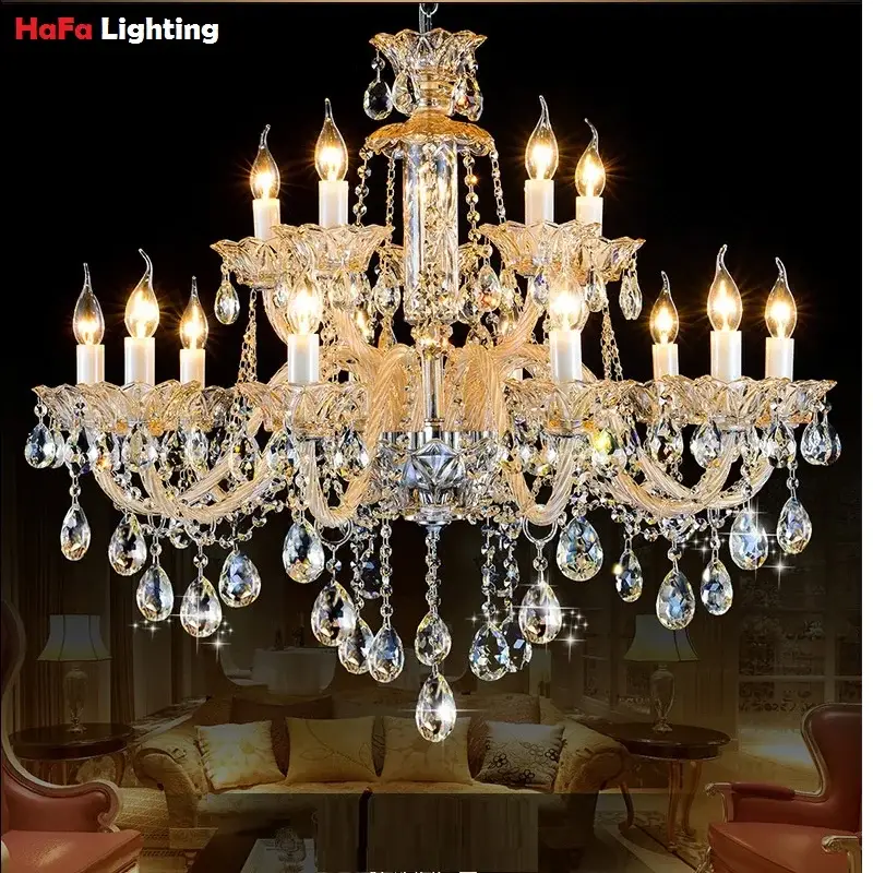 Vintage Champagne Chandelier Crystal For Living Room - Image 2