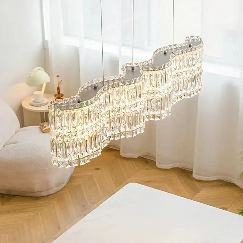 Wave Crystal LED Chandelier stainless steel - Image 4