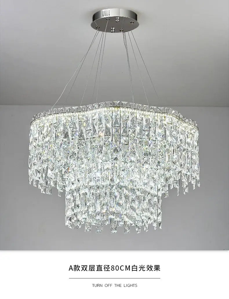 Wave Crystal LED Chandelier stainless steel - Image 5