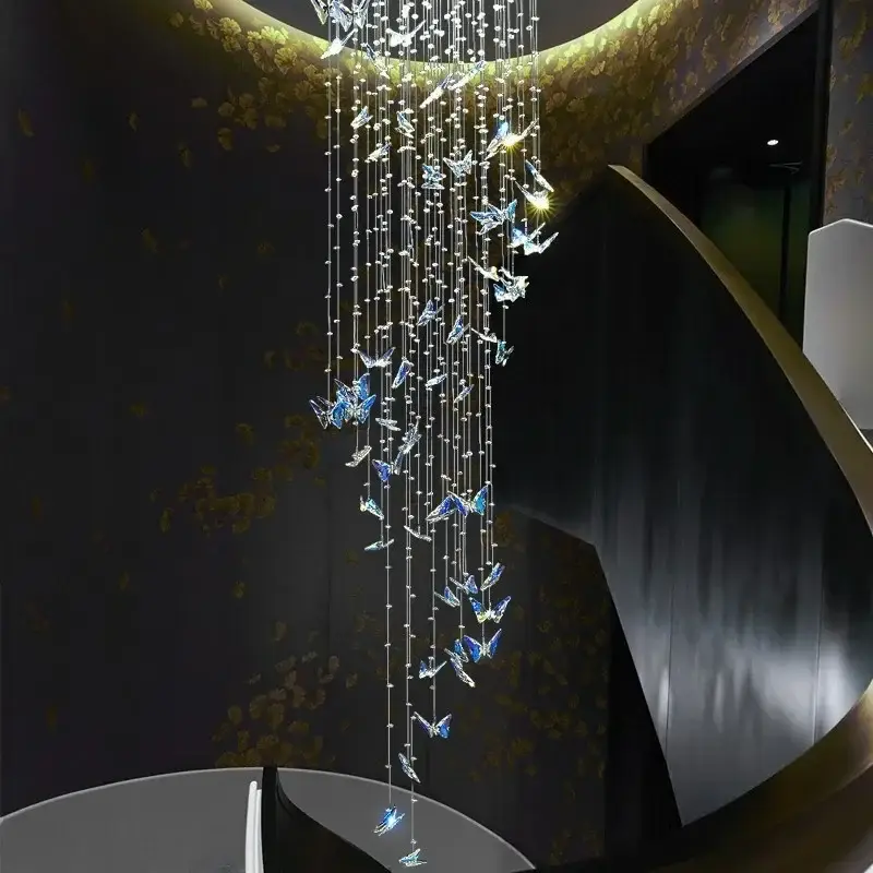 Modern K9 Crystal Butterfly Ceiling Chandelier Staircase - Image 2