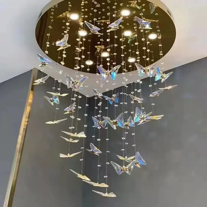 Modern K9 Crystal Butterfly Ceiling Chandelier Staircase - Image 5