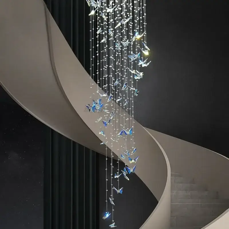 Modern K9 Crystal Butterfly Ceiling Chandelier Staircase - Image 3