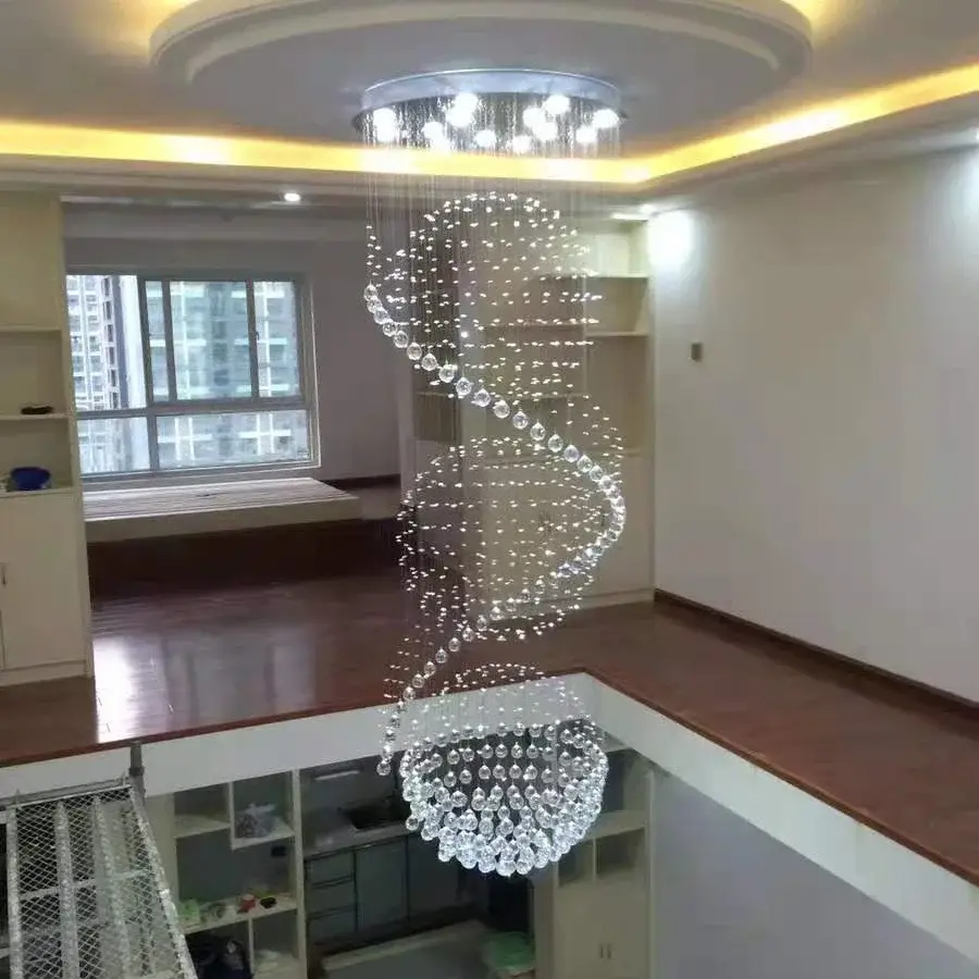 Modern Spiral Sphere Raindrop Crystal Chandelier Lighting - Image 3