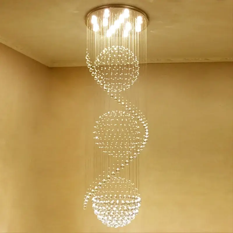 Modern Spiral Sphere Raindrop Crystal Chandelier Lighting - Image 5