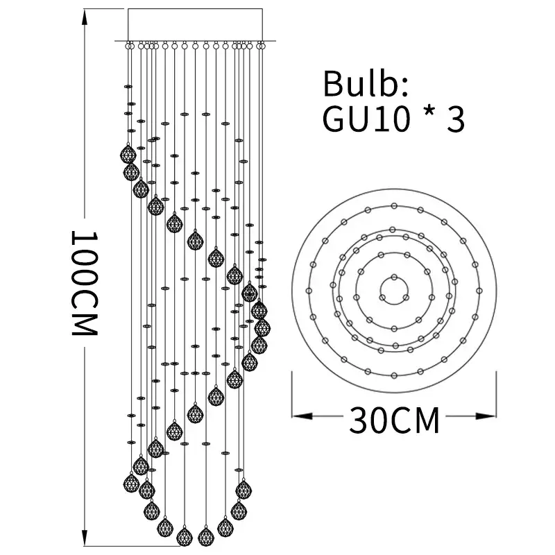 Dia30 H100cm3lights