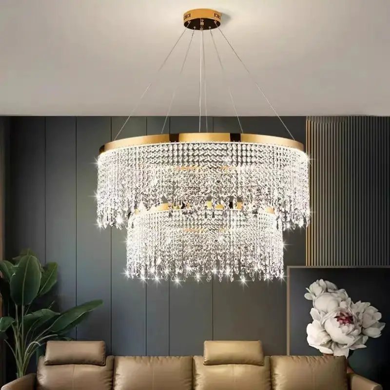 Crystal Hanging Chandelier Living Room Luxury - Image 3