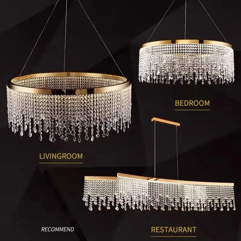 Crystal Hanging Chandelier Living Room Luxury - Image 2