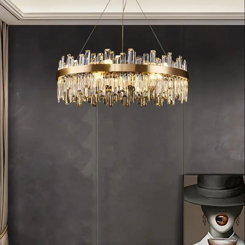 Modern Clear Crystal Round Chandelier Lighting - Image 3