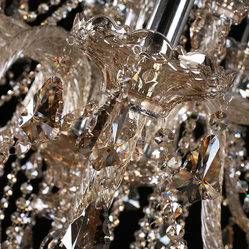 Cognac Crystal Chandelier Modern - Image 5