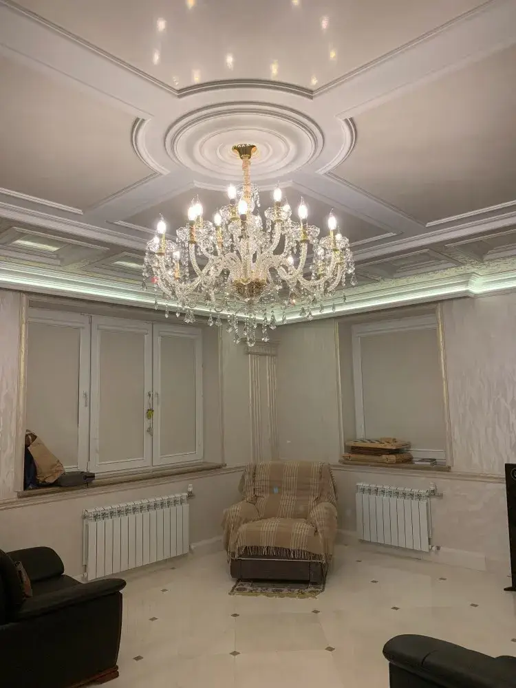 Cognac Crystal Chandelier Modern - Image 2