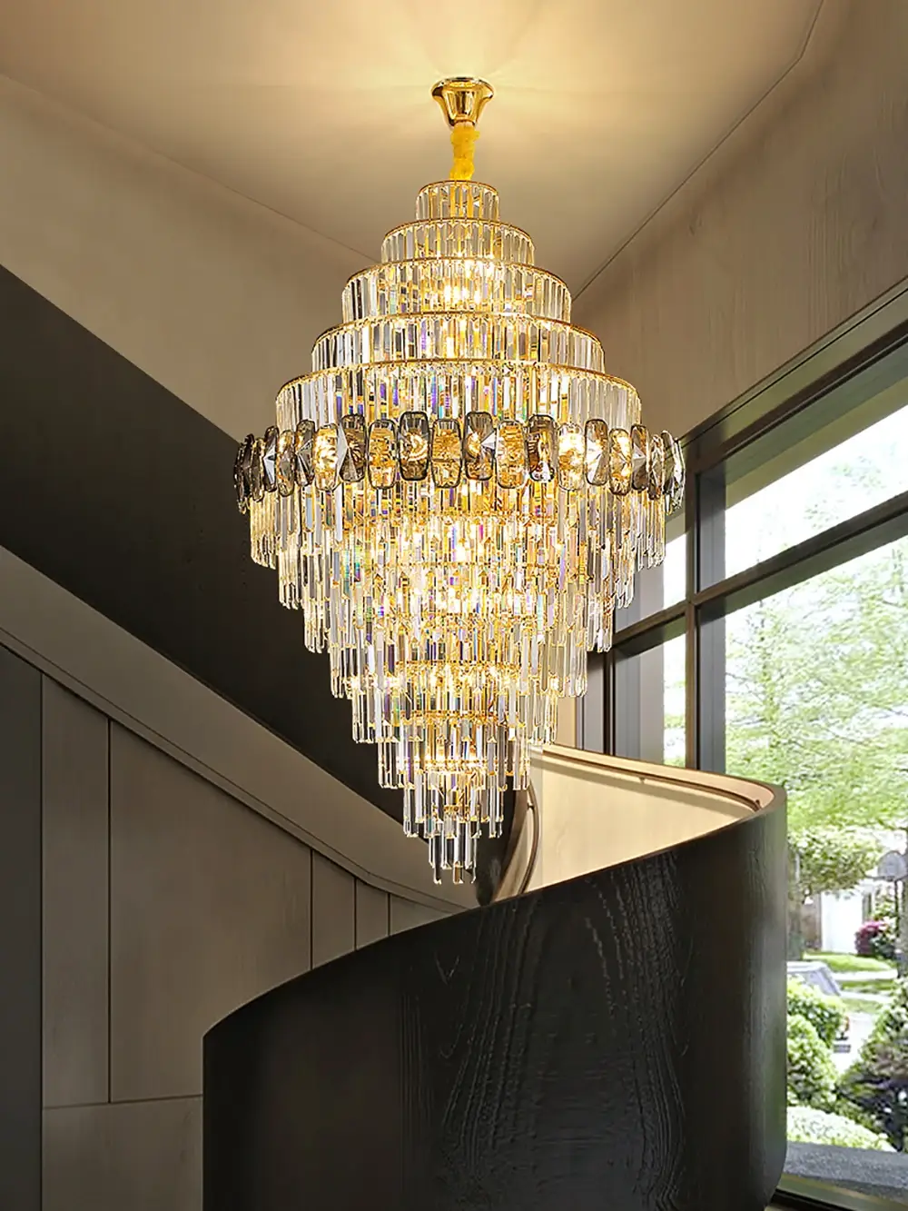 Large Chandelier Modern LED Spiral Stairwell For Hotel - Image 6