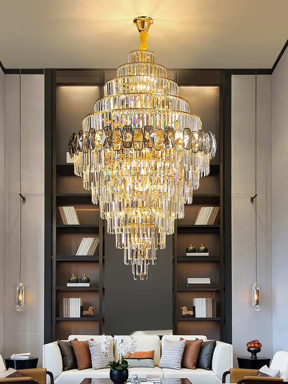 Large Chandelier Modern LED Spiral Stairwell For Hotel - Image 5