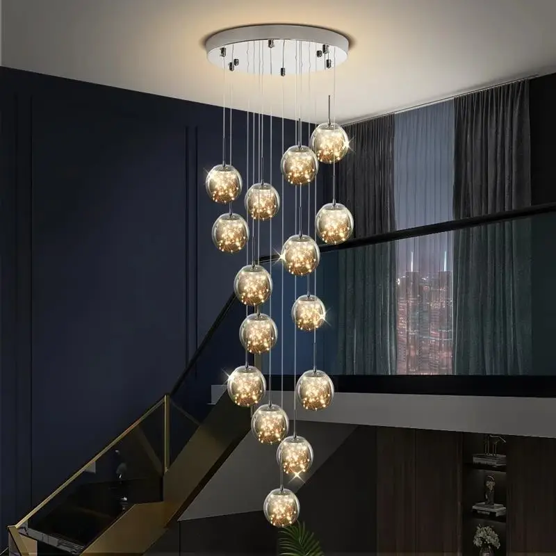 Raindrop Floating Pendant Light Modern Hanging In stairwell - Image 6