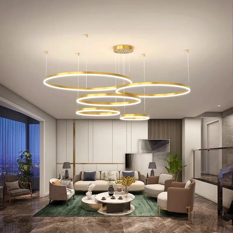 Ring LED Pendant Chandelier Lamp Hanging Indoor Lighting - Image 4